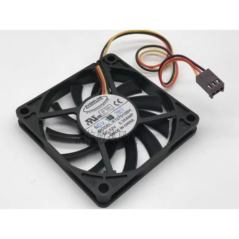 C EVERFLOW 팬7010 R127010BH DC12V 0.35A 7CM 3와이어