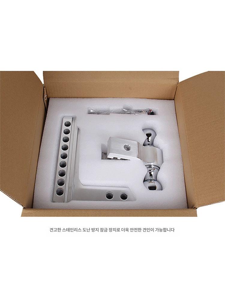 견인 볼마운트 높이조절 트레일러 히치볼 실버 4인치 2+50mm 볼 조인트 - 상세 이미지 5