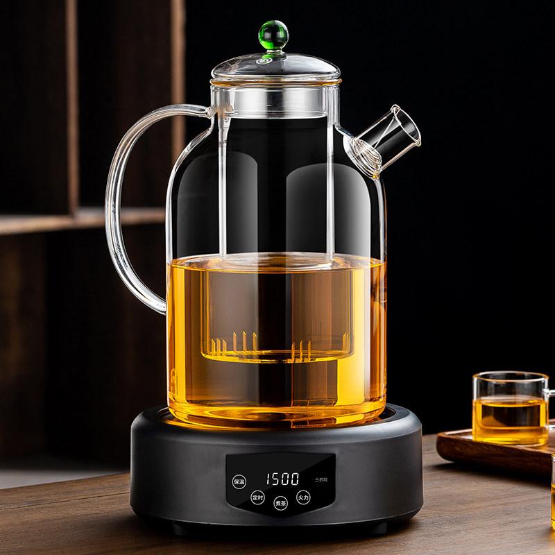 대용량 직화 유리주전자 찻주전자 내열 투명한 블랙 스토브+대형 1800ml 미포함 세트 1L 이상 - 상세 이미지 5