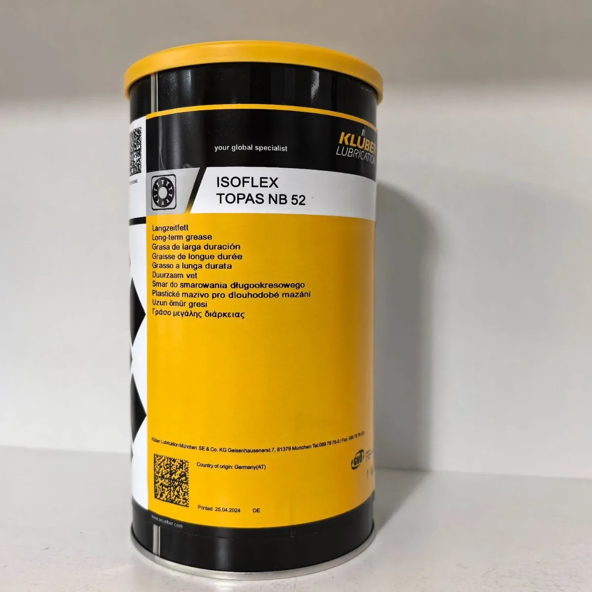 ISOFLEX TOPAS NB 52 NB52 고속 고하중롤링 플레베어링 정밀 기어톱니면 1kg