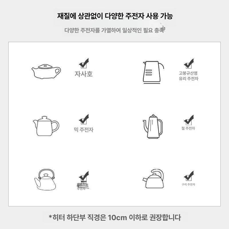 미니 인덕션 티팟 모카포트 전기쿡탑 하이라이트 4.0 실버 - 상세 이미지 5