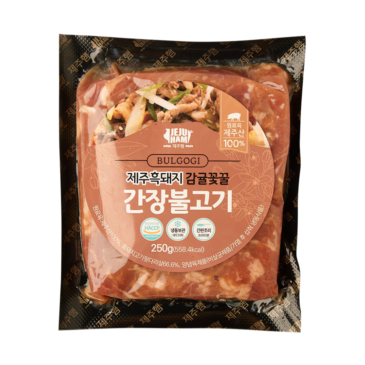 제주햄 제주흑돼지 양념 돼지불고기 감귤꽃꿀 간장, 250g, 5개 - 상품 이미지