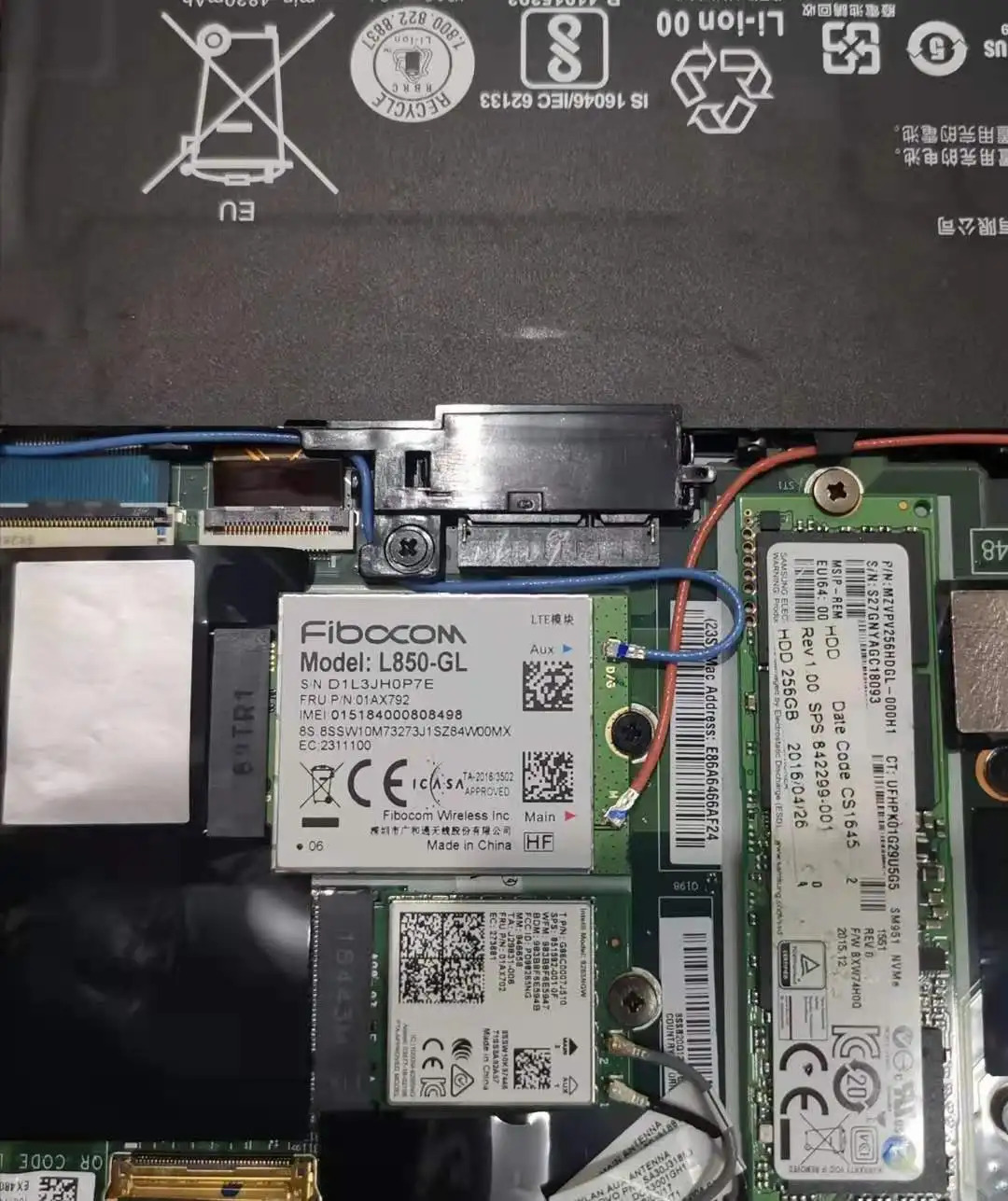 Thinkpad X1 T480S X390 X13내장 4G 모듈 L850-GL FRU 01AX792