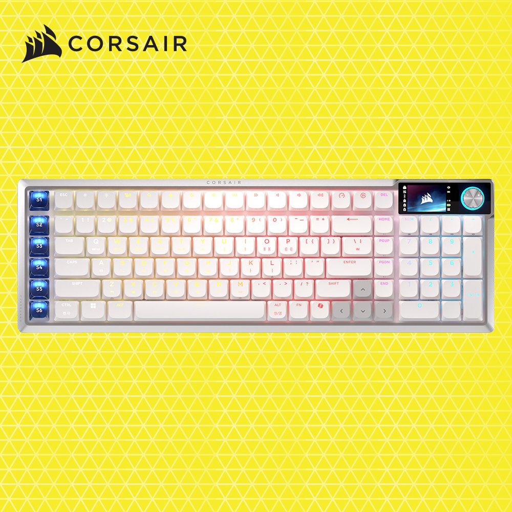 커세어 뱅가드 AIR 99 무선 8K LP 스트림덱 OPX 게이밍 기계식 키보드 화이트 - 상품 이미지
