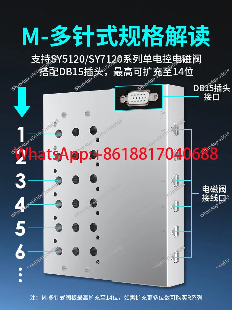 공압 통합 밸브 아일랜드 솔레노이드 그룹 M-SY5 시리즈단일 플레이트 2미터 와이어