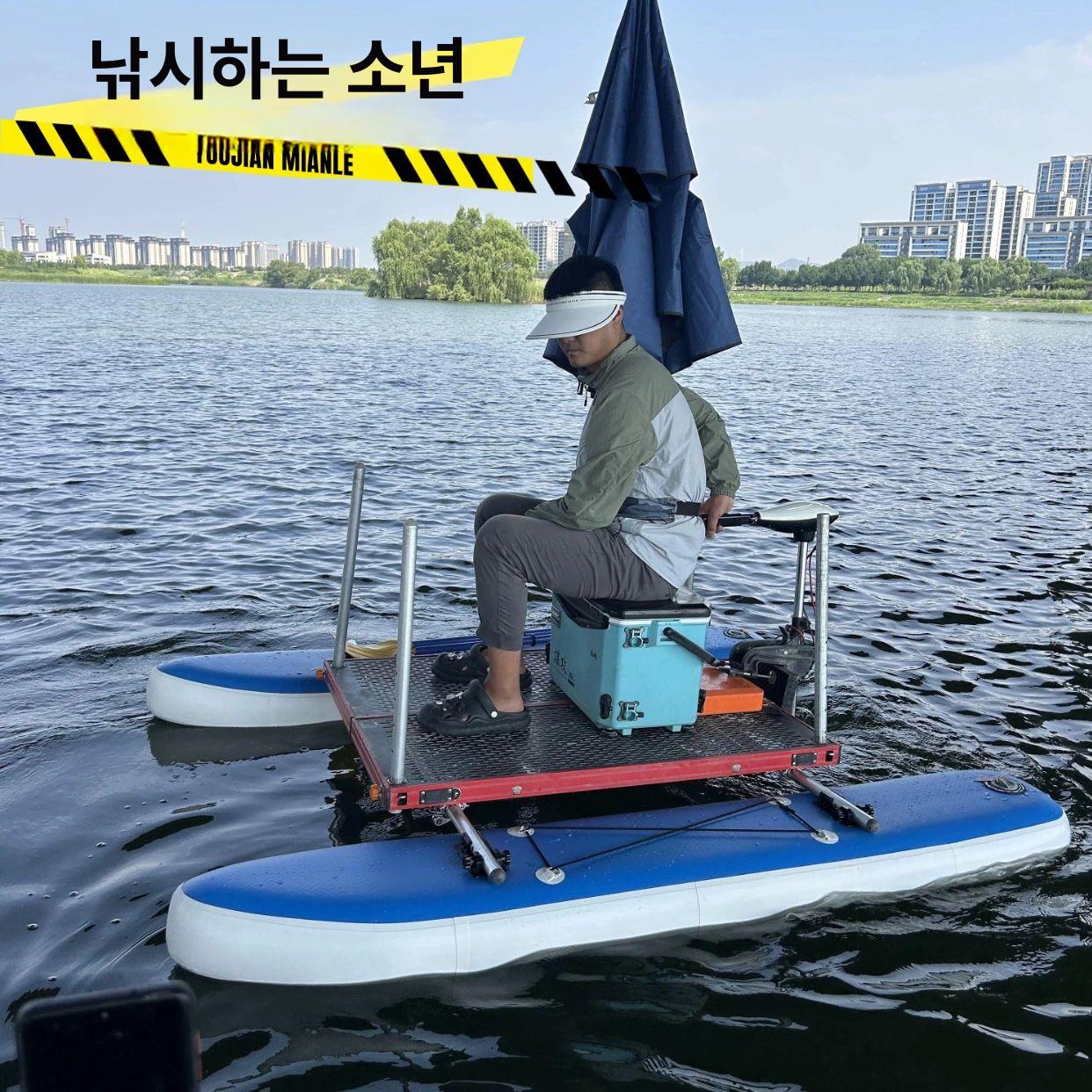 낚시용 수상 좌대 받침대 보트 접지 플랫폼 중층 내림 에어 크기 다리 선반 낚시터 - 상세 이미지 2