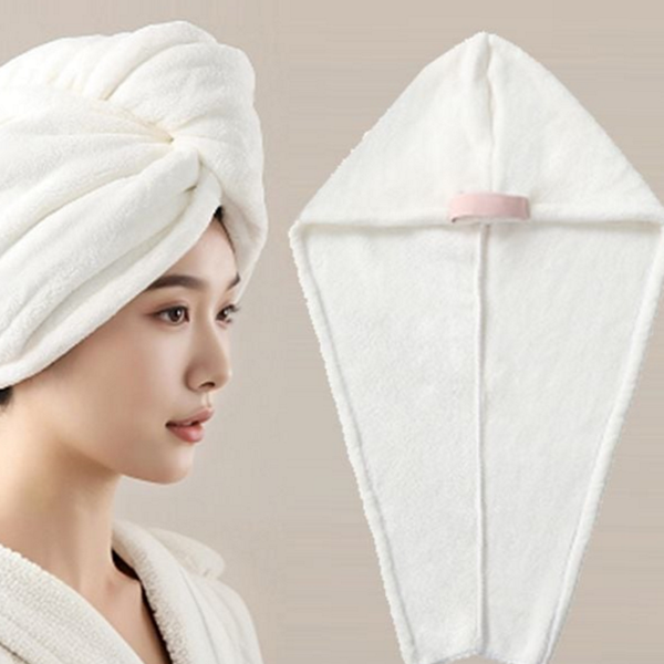 극세사 헤어 드라이 타월 흡수력 머리 건조 타월 수건 여행 - 상품 이미지