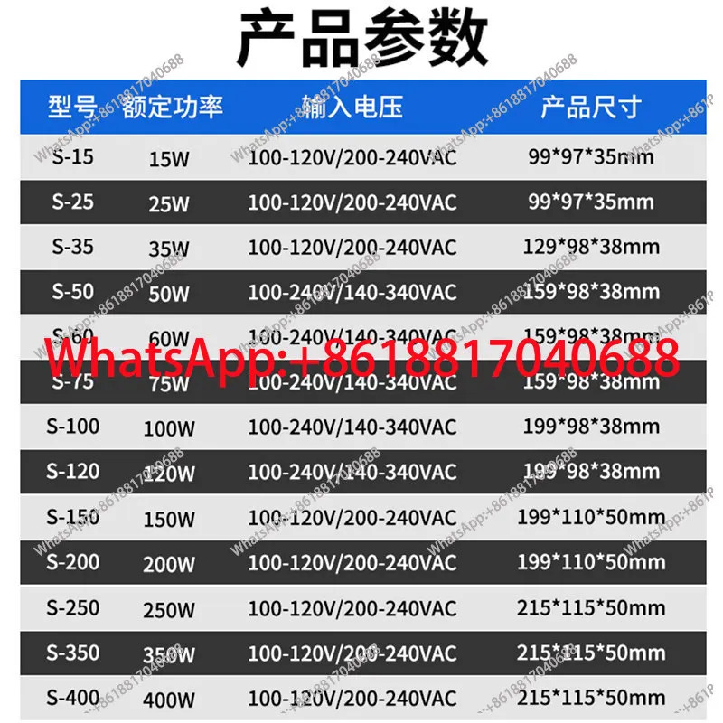 S-스위칭 전원공급장치 라이트 스트립 모니터링 변압기 220V DC 5V12v24v 120W350W