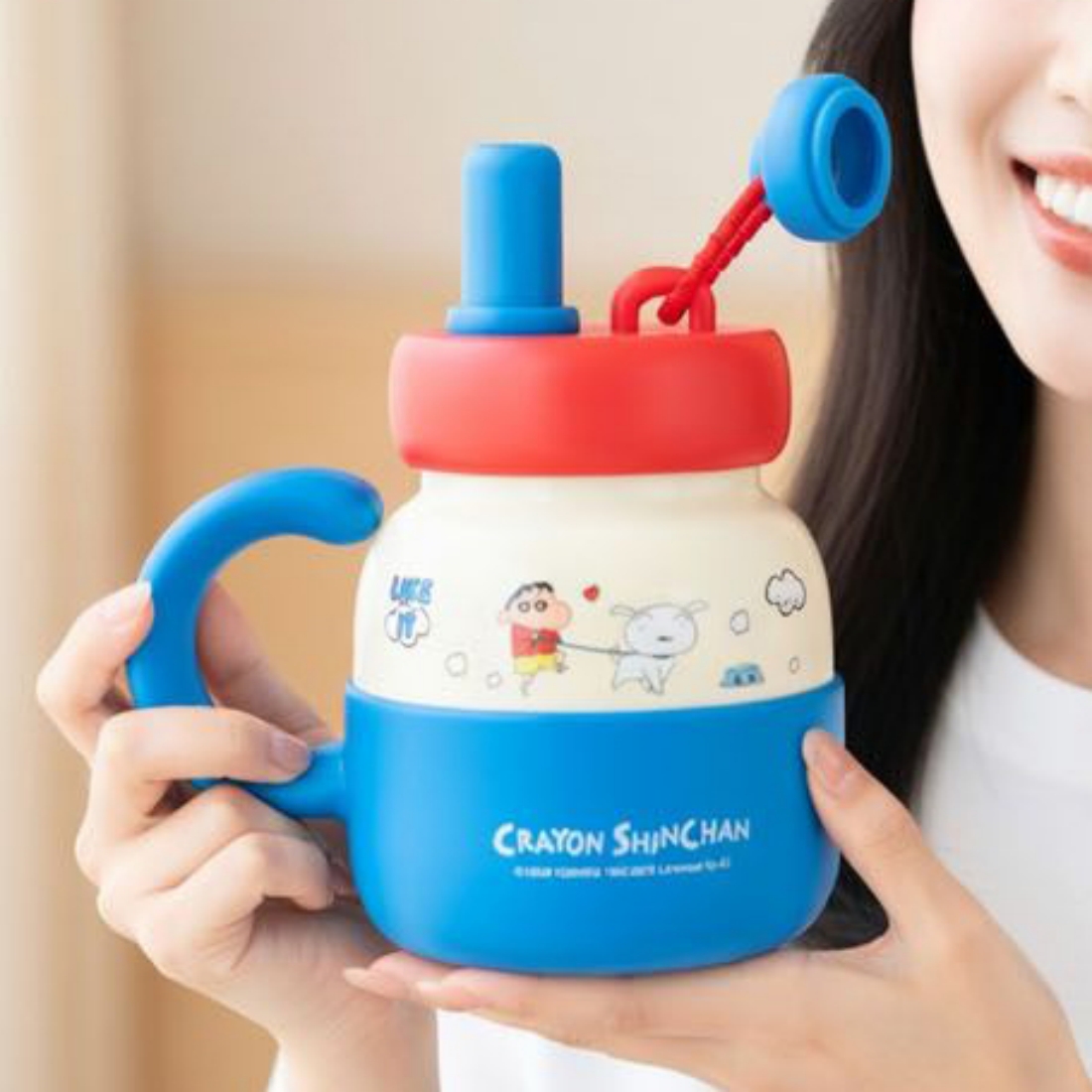 짱구 빨대 텀블러 보온보냉 어린이집 유치원 어린이 초등학생 성인 손잡이 물병 700ml 이미지 8