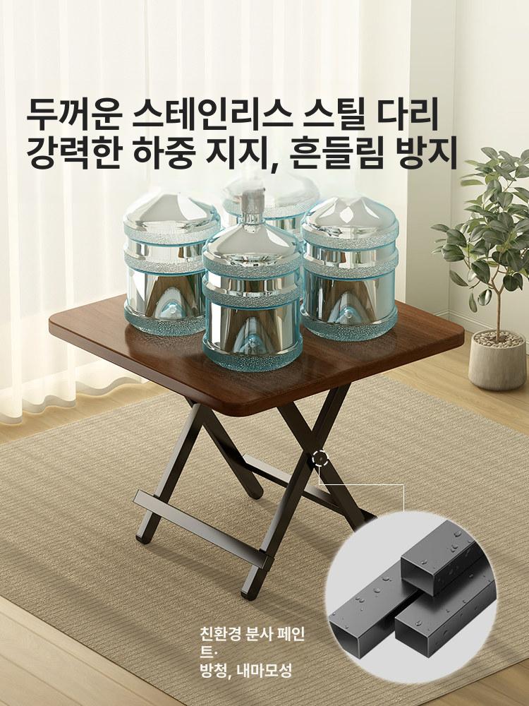 식탁 폴딩 원룸 확장형 원목 간이 주방 접이식 탁자 접는 이동식 의자 공간절약형 - 상세 이미지 4