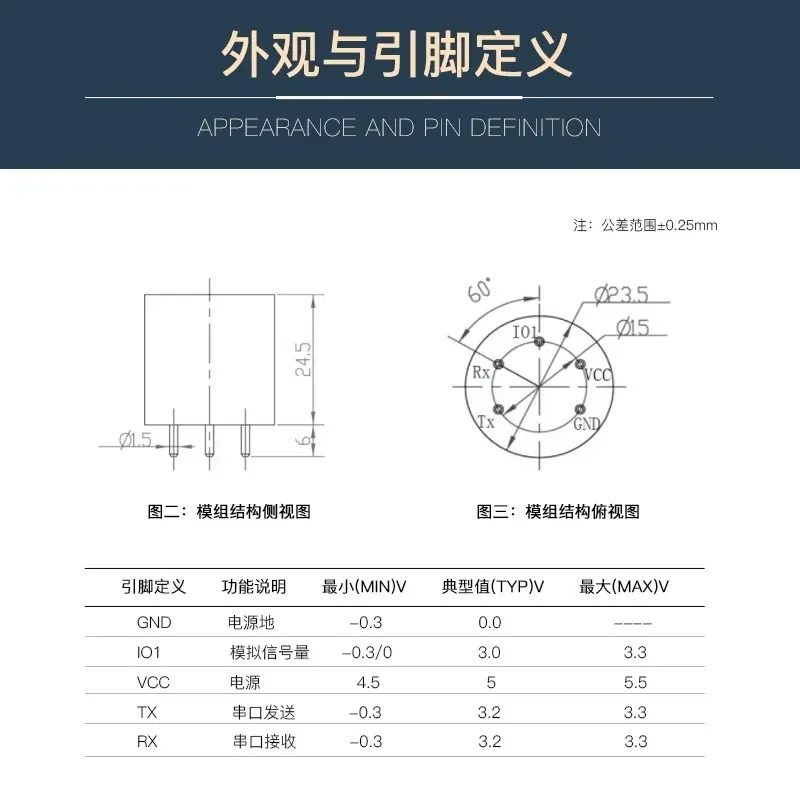 산소 농도 센서 O2 UART 시리얼 포트 디지털 다출력 전기화학 감지 모듈