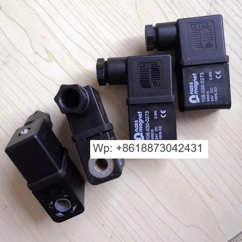 독일 NASS 코일 자석 검정색 108-030-0273 솔레노이드 밸브 W5010 전기 DC24V 전압 SC2-D4 2PCS