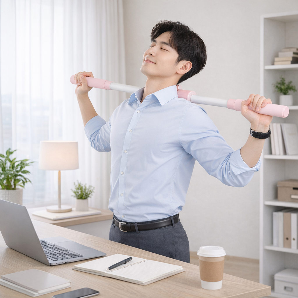 엘누아르 자세교정 라운드숄더 말린어깨 굽은등 바른자세 교정기 바디 스트레칭 기구 자바봉 이미지 6