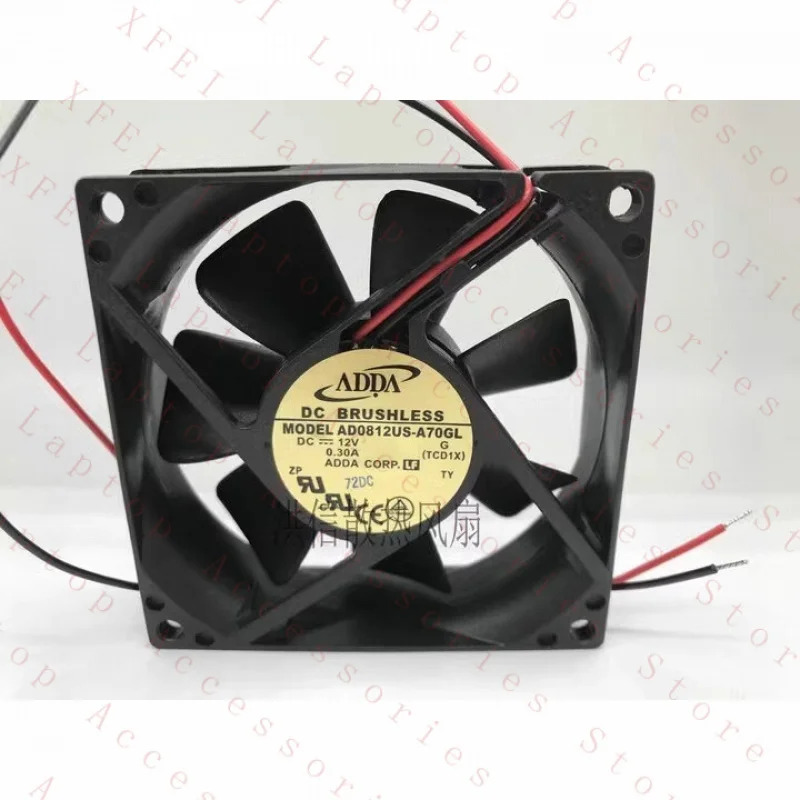 C ADDA 팬8025 AD0812US-A70GL DC12V 0.30A 80x25MM 2선
