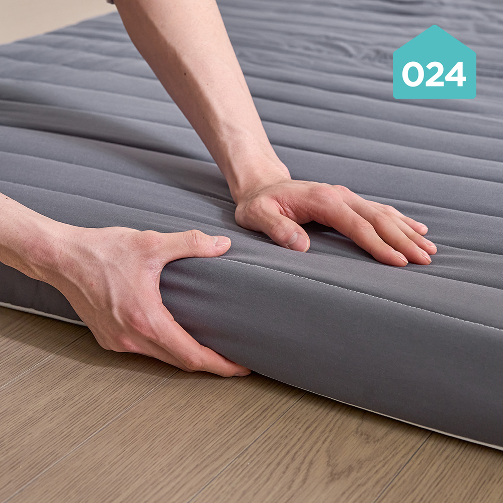 024홈 피지컬 단단한 3단 접이식 매트리스 손님용 침대 바닥 토퍼 8cm, MS(멀티싱글), 차콜그레이 이미지 2