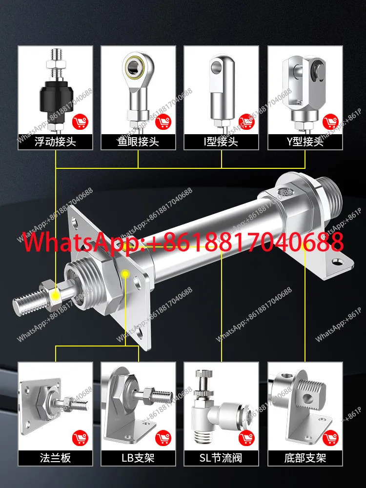 공압식 스테인레스 스틸 미니 실린더 CDM2B20- 25/25/32/40-25 x 50/75/100 -150-200-S