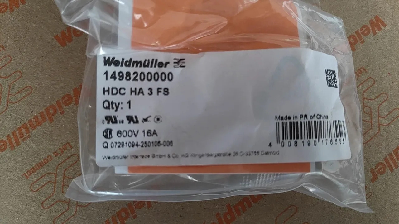 Weidmller 헤비 듀티 커넥터 HDC HA 3 FS 1498200000