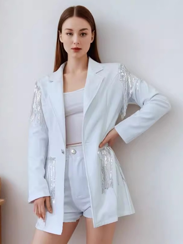 의상 난타 자켓 무대 공연 여성 트로트 레드 재킷 S 160cm/47.5kg내 - 상세 이미지 4