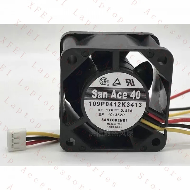 C 산요 팬12V 0.55A 109P0412K3413 4028 4cm 3wire