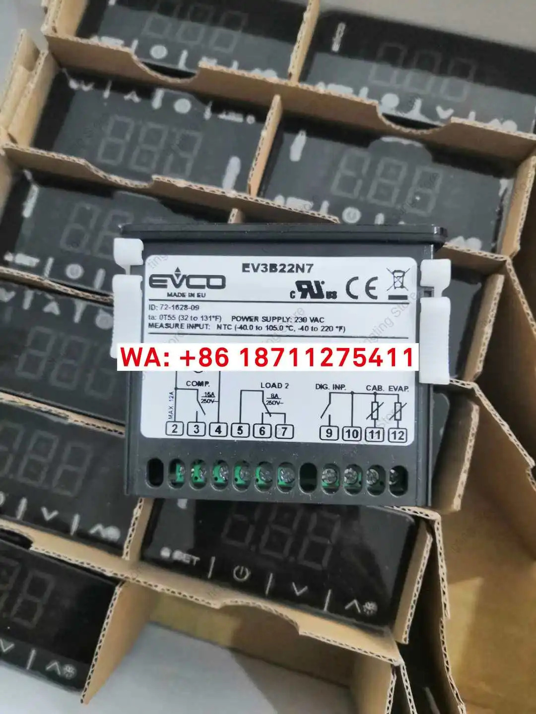 EVCO 모니터 온도 조절기 단일 출력 EV3B23N7