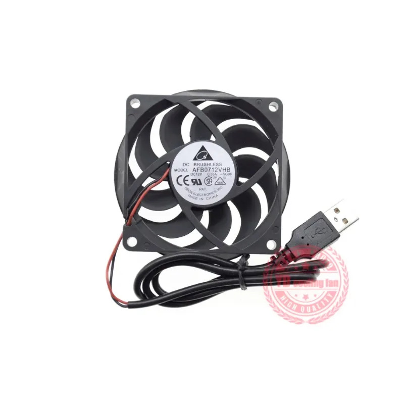 JFG 델타 AFB0712VHB 7CM 초박형 USB 5V 무소음 8CM 냉각팬