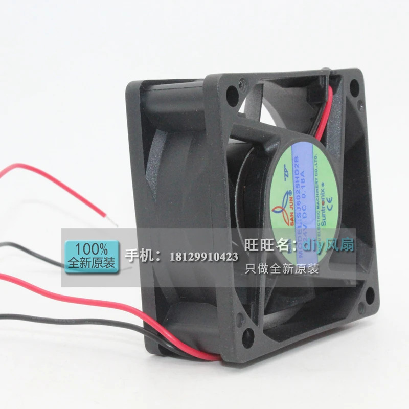 JFG 산준 선트로닉스 SJ6025HD2B 6025 24V 0.18A 6CM 주파수 변환기 냉각팬