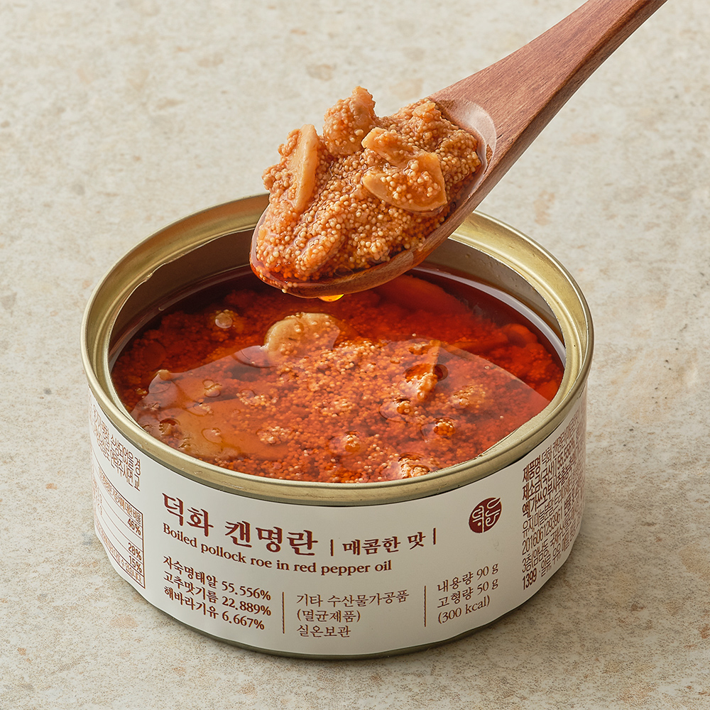 [리뉴얼] 덕화명란 캔명란 매콤한맛 3캔X90g (무색소 저염 무보존료 무발색제 통조림) - 상세 이미지 2
