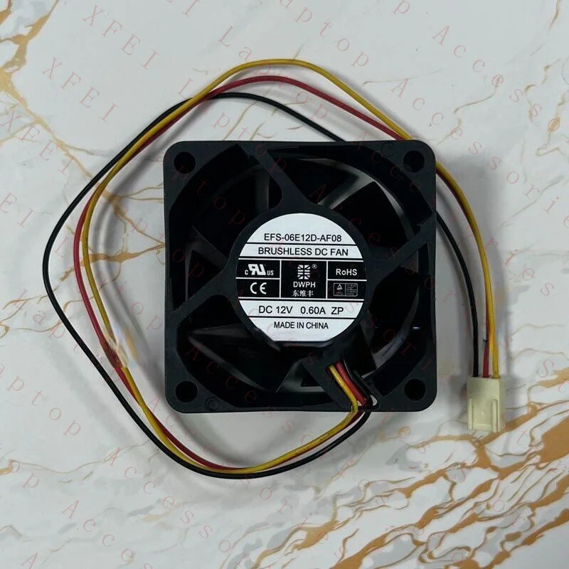 DWPH EFS-06E12D-AF08 6025 DC12V 0.60A 6CM 3선 냉각팬