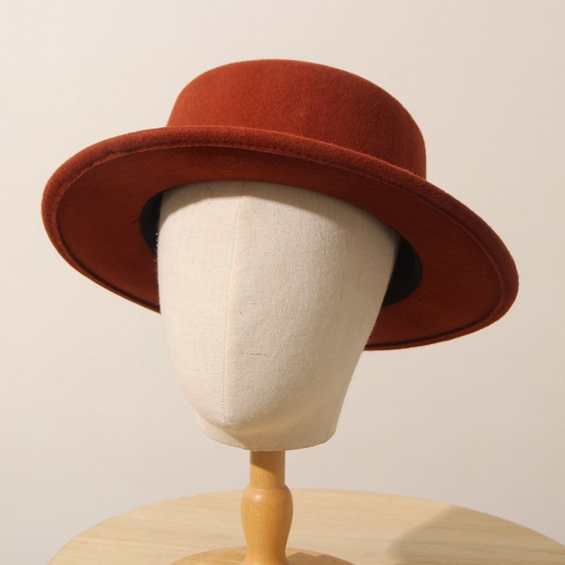 클래식 페도라 여성 중절모 재즈 모자 빈티지 햇 울 모직 블랙/블랙 벨트 M(56-58cm) - 상세 이미지 3