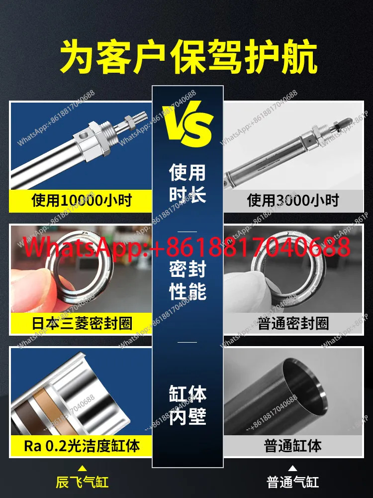 공압식 스테인레스 스틸 미니 실린더 CDM2B20- 25/25/32/40-25 x 50/75/100 -150-200-S