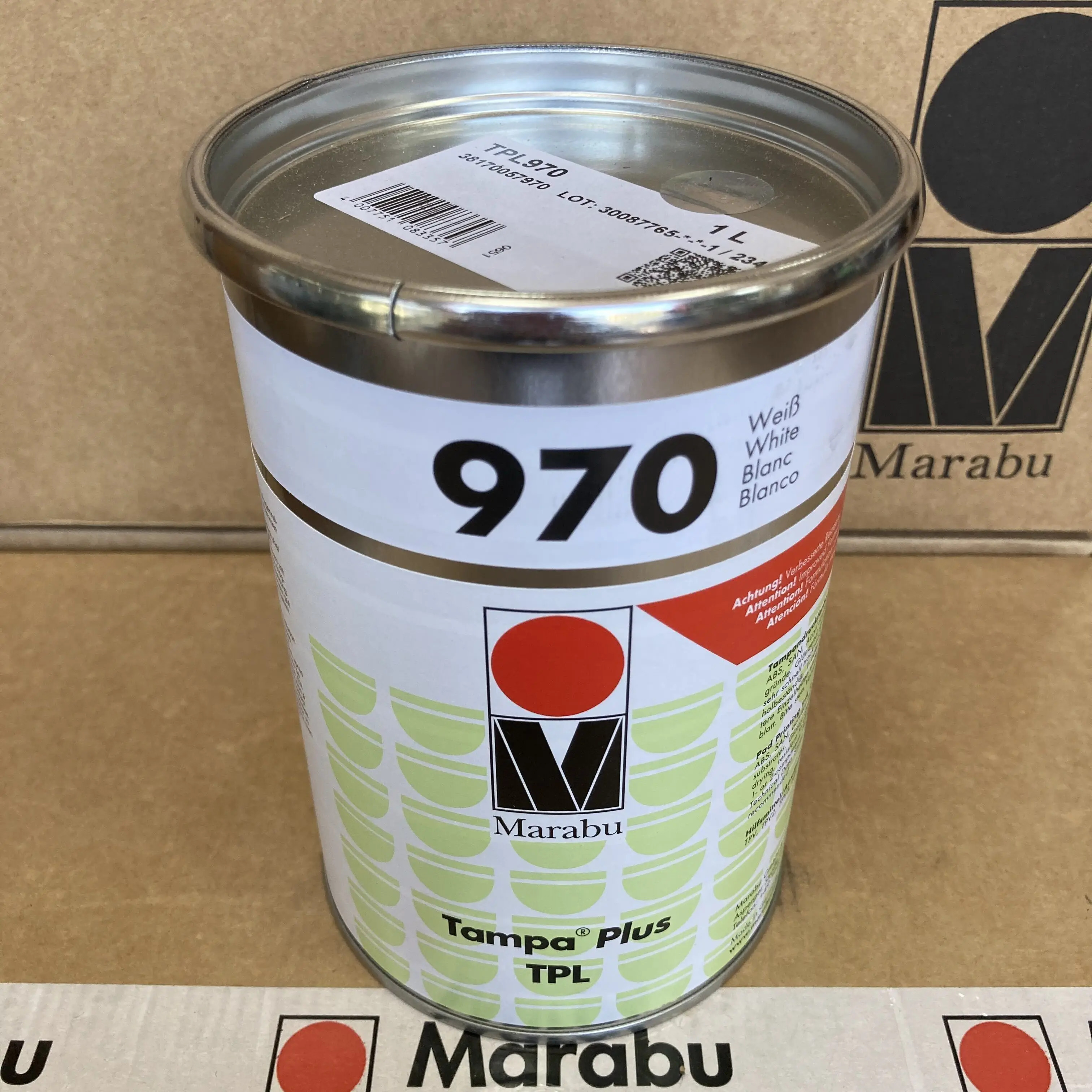 마라부 TPL970 화이트 플라스틱프리미엄 패드 인쇄 잉크
