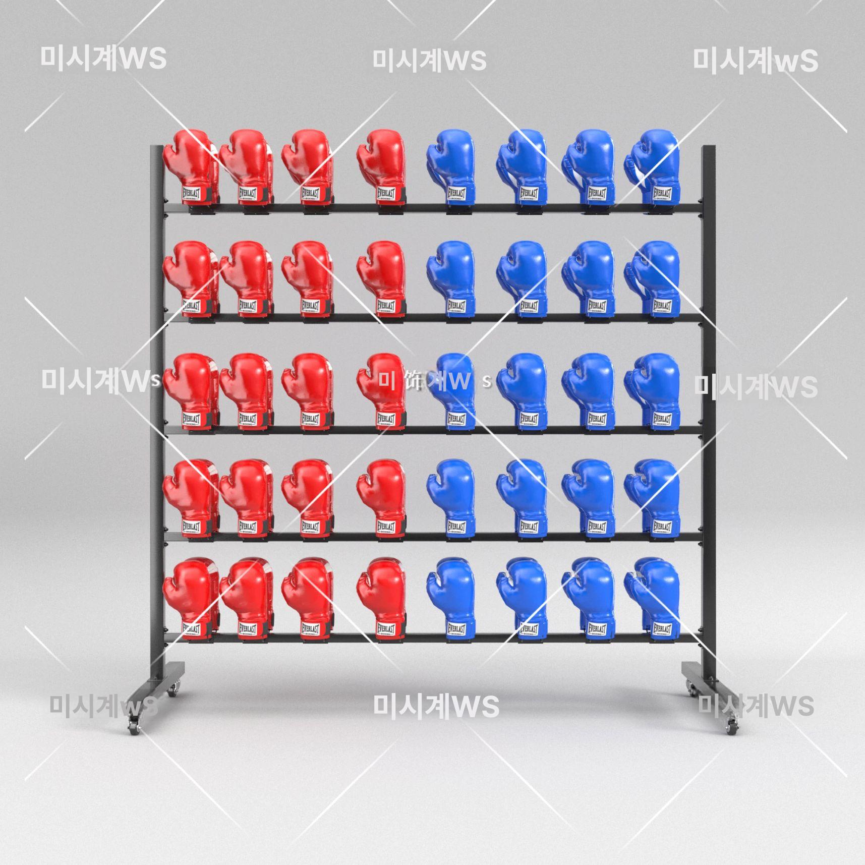 이동식 글러브 거치대 정리대 권투 스탠드 복싱 진열 양면 걸이 30개 125x60x188cm - 상세 이미지 3