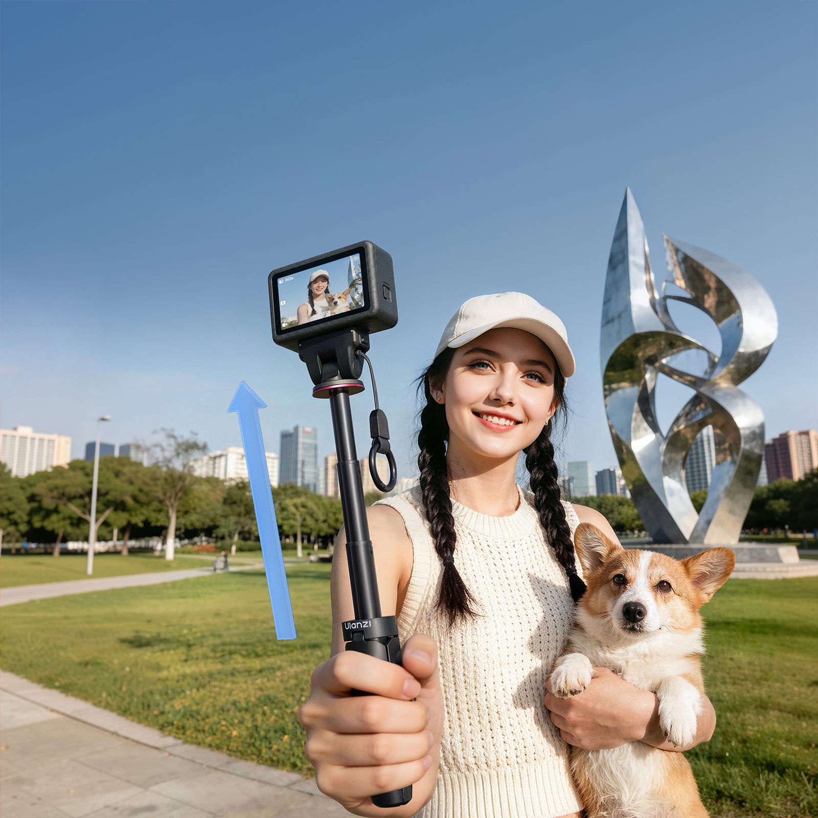 울란지 MT99 DJI 오즈모 액션6 나노 전용 미니 셀카봉 삼각대 거치대 이미지 8