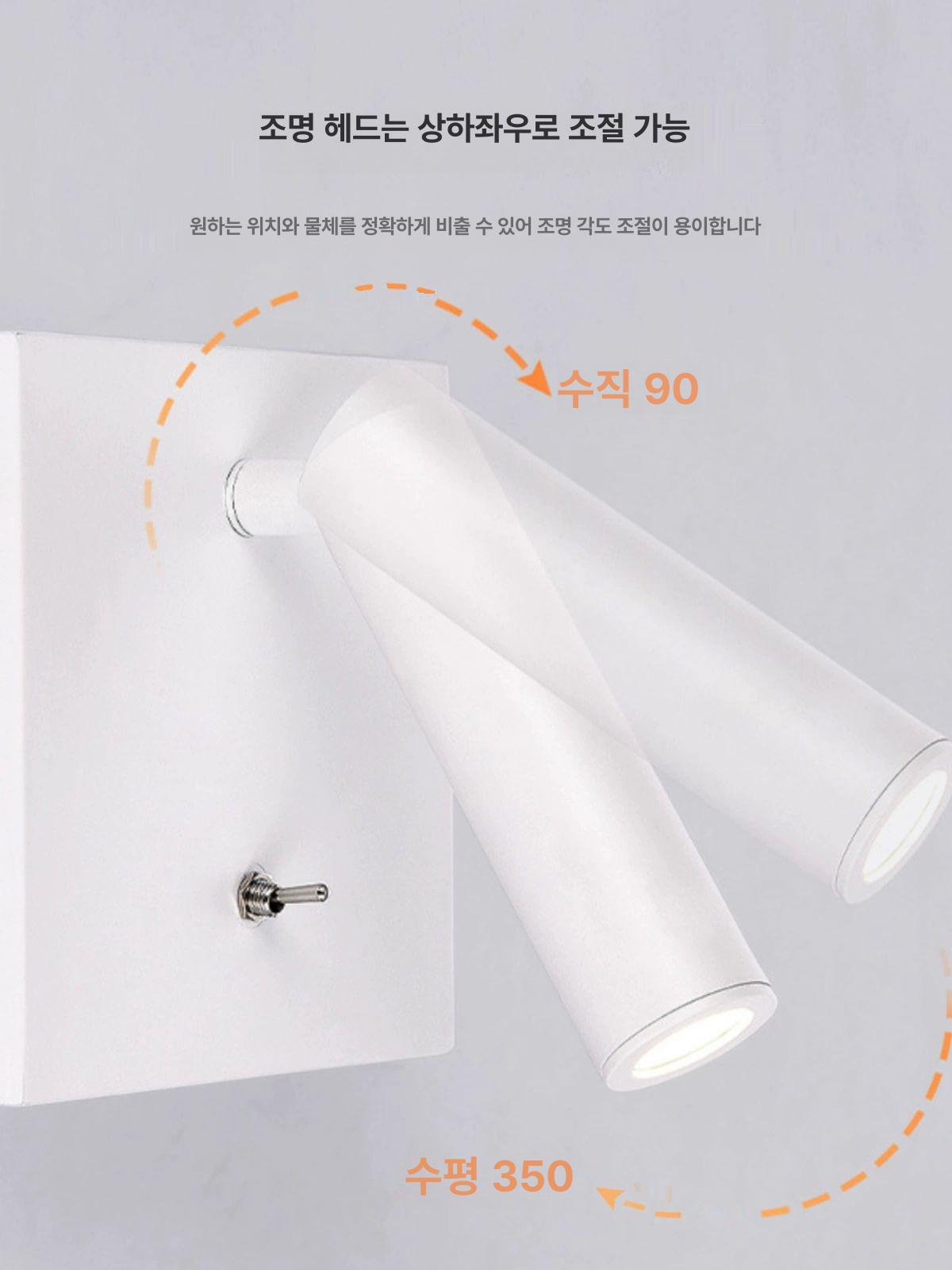 침대 벽 독서등 거실 무드등 수면등 미니 빈티지 모던 샌드 니켈 3W 웜 라이트 - 상세 이미지 4