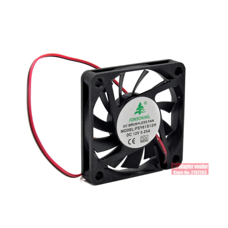 JFG 포슨잉 FSY61S12H 6010 12V 0.18A 6cm 초박형 저소음 프로젝터 냉각팬