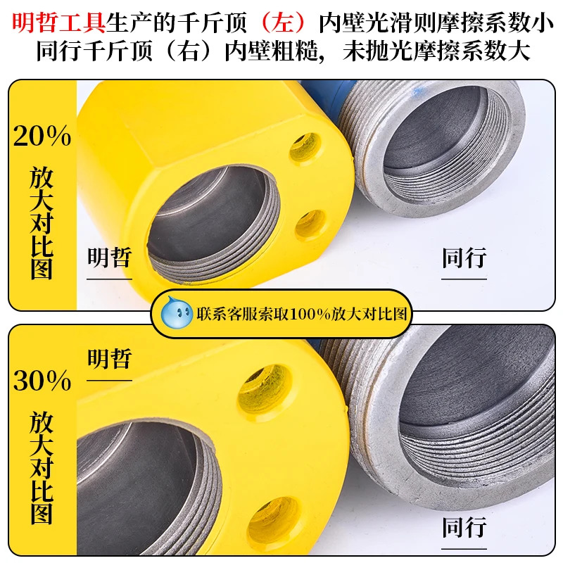 RCH-6050 유압 중형 잭 60톤 용량 50mm 스트로크 수평 작동 가능