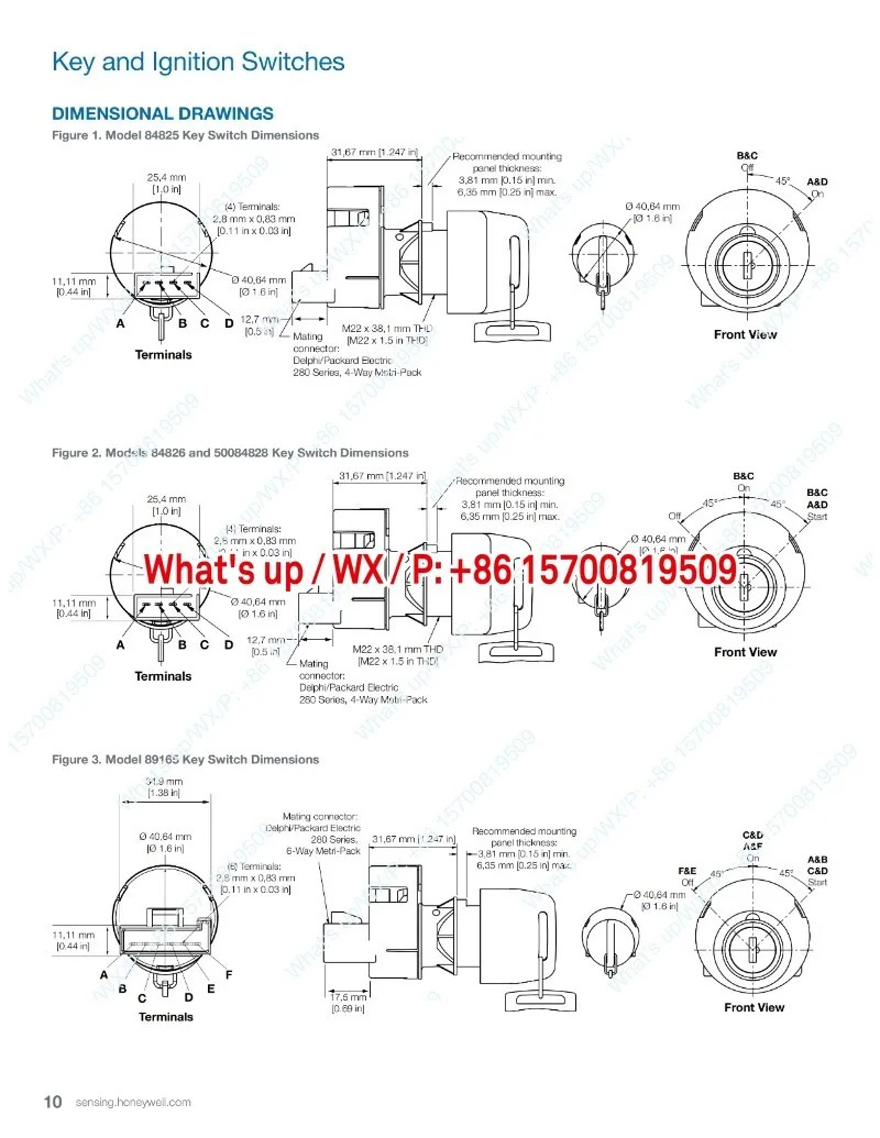 모델 89850-07 89850-08 89947-08 기계식 자동차 키 회전 스위치 3단