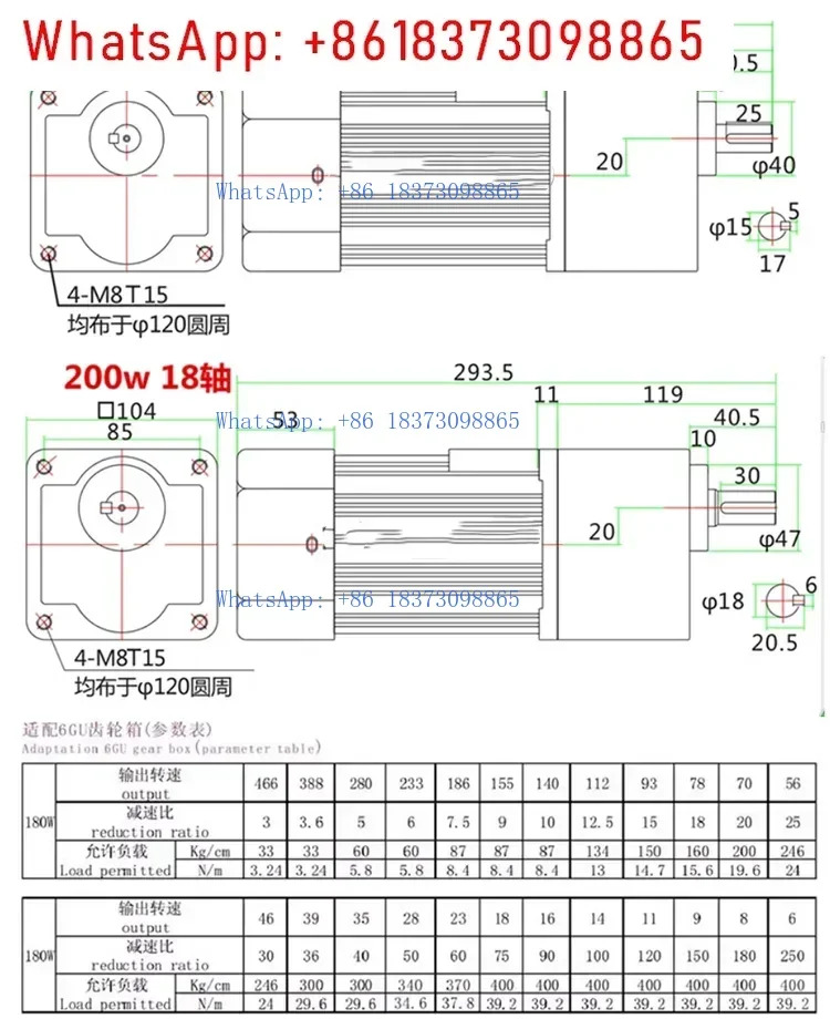 소형 AC 비동기 단상 220V 200W 속도조절 감속 모터 6IK200RGU-CF 속도조절기