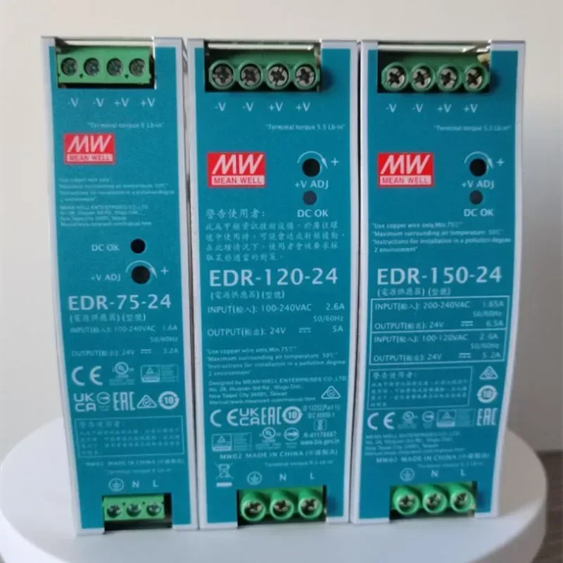 2025.4대만성 명웨이 EDR-120 레일 스위칭 전원공급장치 220 가변 DC 12 24 48V 75W 150W LED