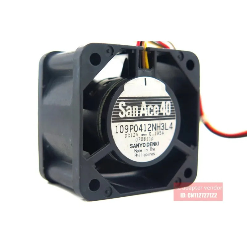 JFG ForSANYO DENKI SAN ACE 방수 109P0412NH3L4 12V 0.195A 4028 4CM 냉각팬