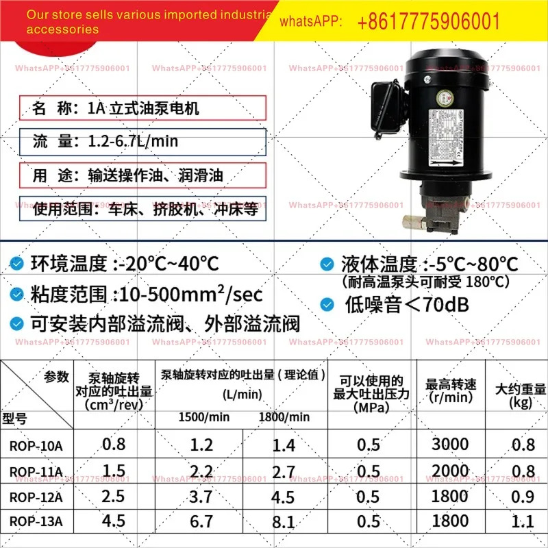 ROP-1ME200-12AM 수직 사이클로이드 기어 오일 펌프 모터 ROP-11A