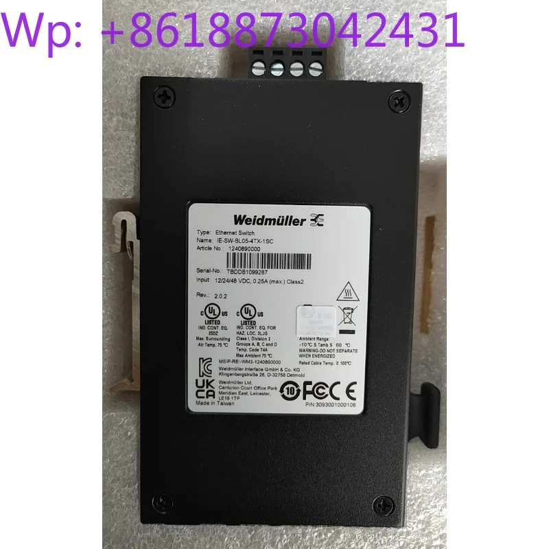 오리지널 Weidmller 산업이더넷 커넥터 IE-SW-BL05-4TX-1SC1240890000 1PCS