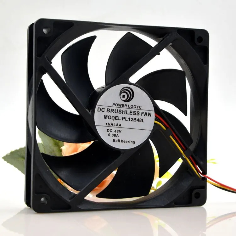 전원 Loic 1Pl12b48l Dc48v 0.08a 12cm 자동 팬