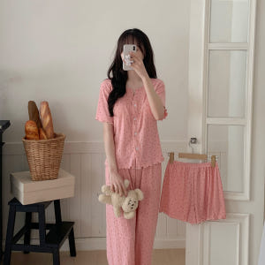 캡내장잠옷 반팔긴바지잠옷 여름파자마 쓰리피스 수유 노카라 노아즈 반팔 홈... 착용 후기 | 사이즈/핏 총정리 - 상품 이미지 3