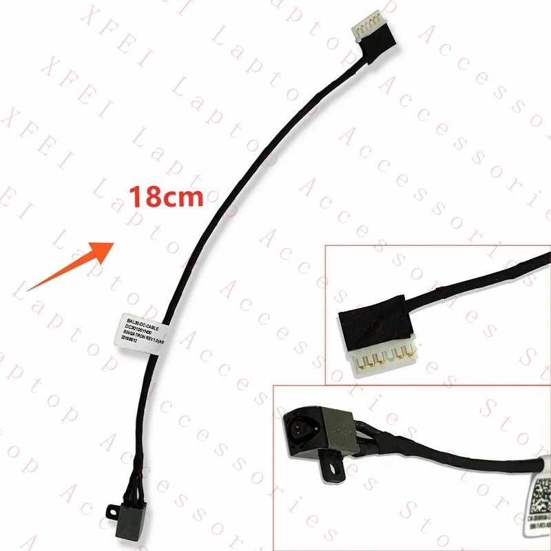 Dell piron 15 5565 5567 0R6RKMC 오리지널 BAL30 DC 입력 케이블 전원 잭