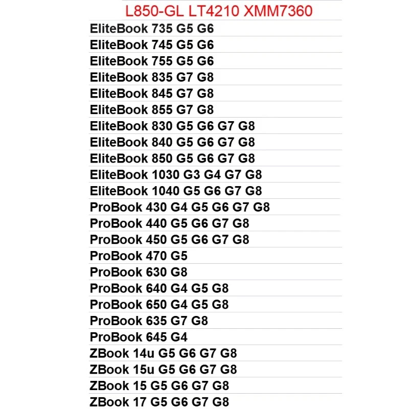 hp호환 735 745 830 840 450 g6 4G 모듈 L850-GL LT4210 XMM7360용