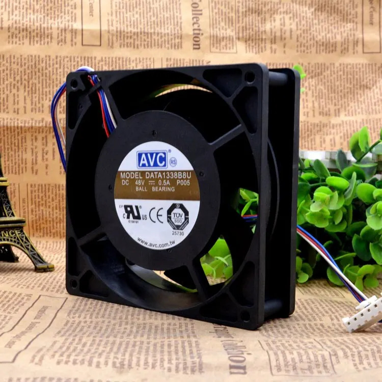 C Data1338b8u 13038 48V 0.5A 4선 온도 제어 서버팬13cm