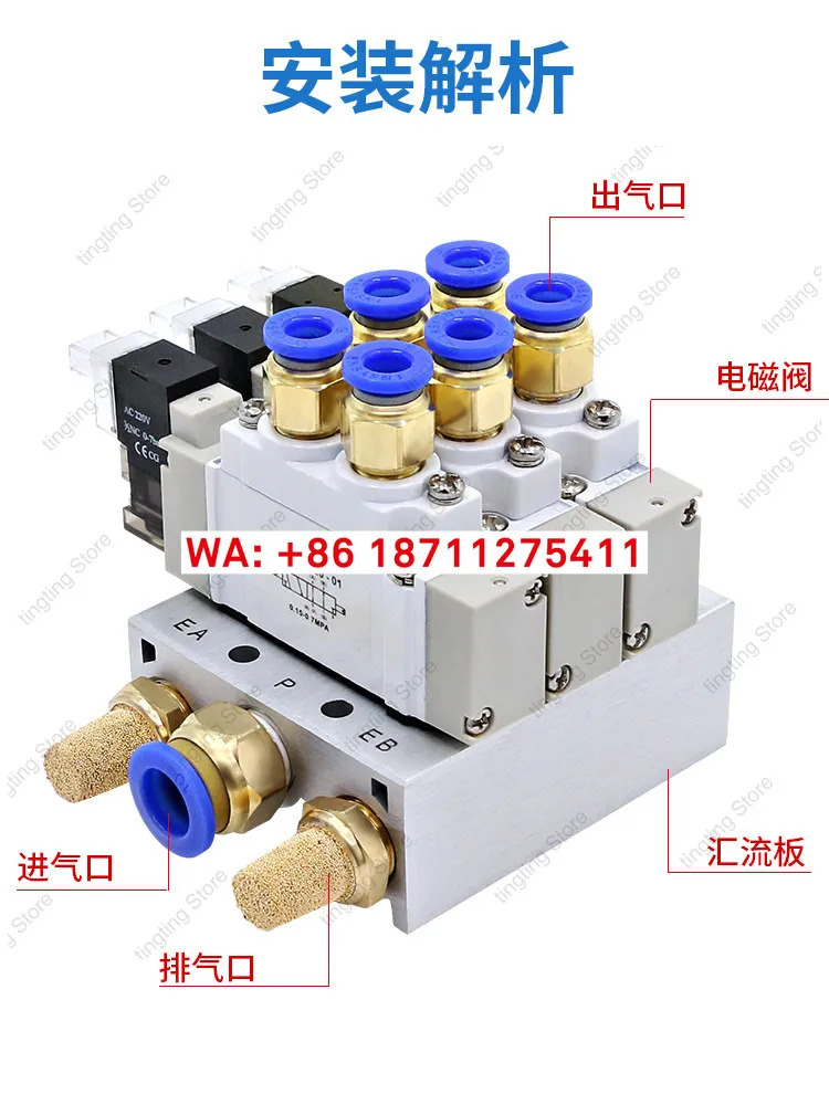 SMC 타입 솔레노이드 밸브 그룹 sy5120-5lzd/5dzd/5gzd-01 공압 제어 24V 아일랜드