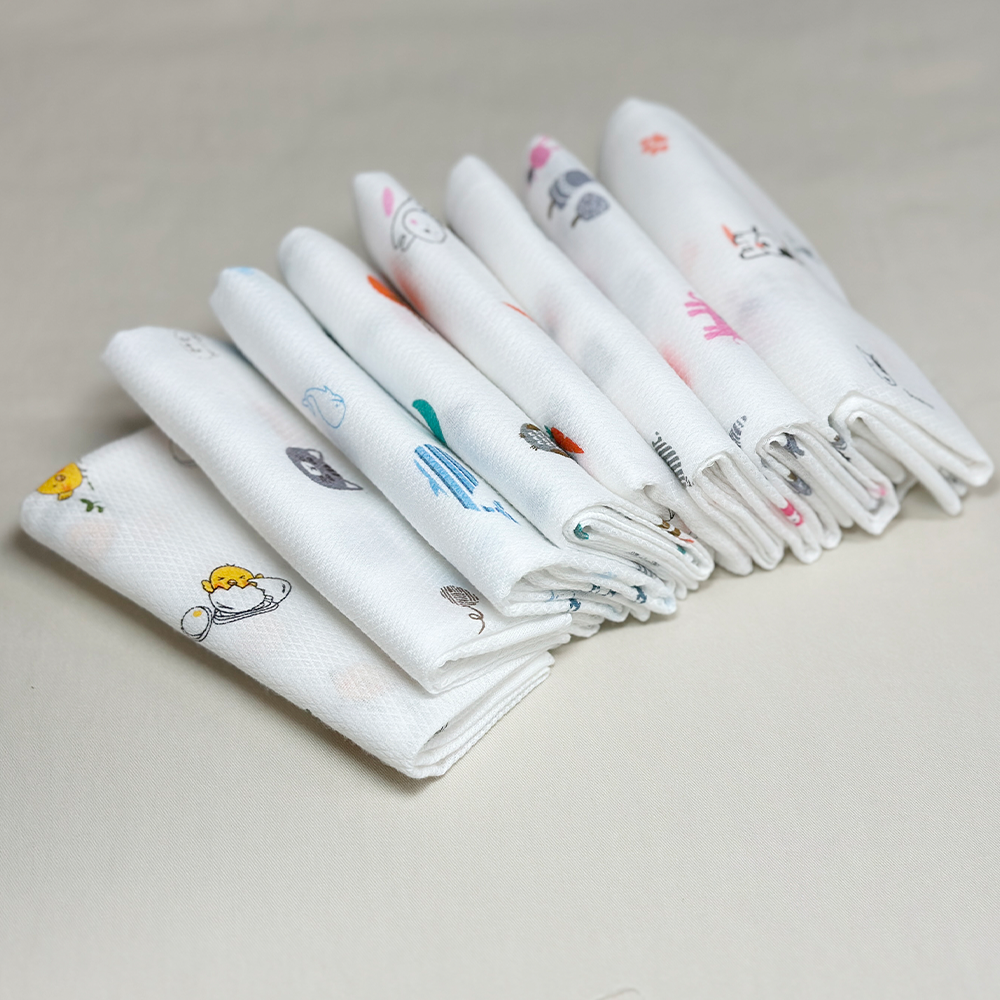 무형광 무표백 유아 순면 가제 손수건 8장 세트 어린이집 준비물 제품 이미지