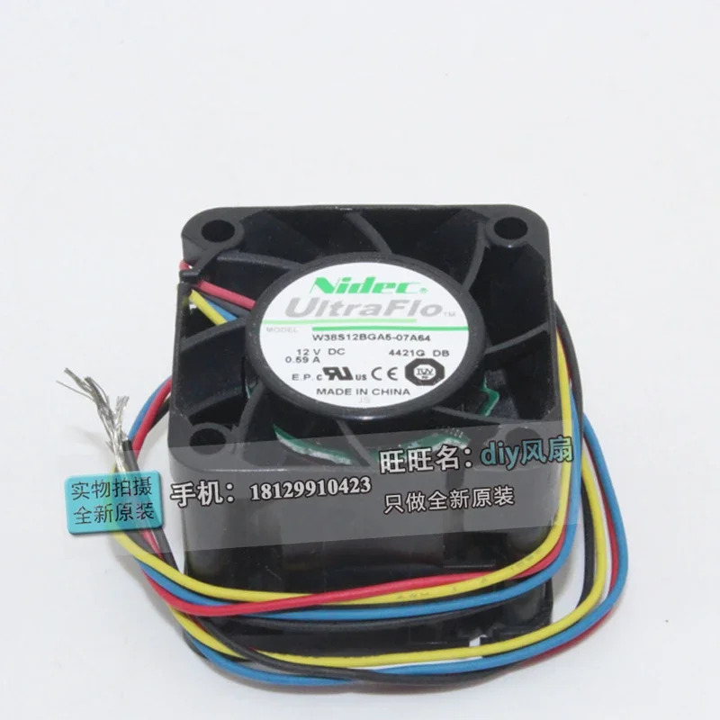 JFG 니덱 W38S12BGA5-07A64 3828 12V 0.59A 3.8CM 서버 냉각팬